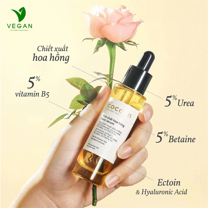 Combo cấp ẩm và phục hồi cocoon: Nước hoa hồng 140ml + Tinh chất hoa hồng 30ml + Thạch hoa hồng dưỡng ẩm 30ml 5