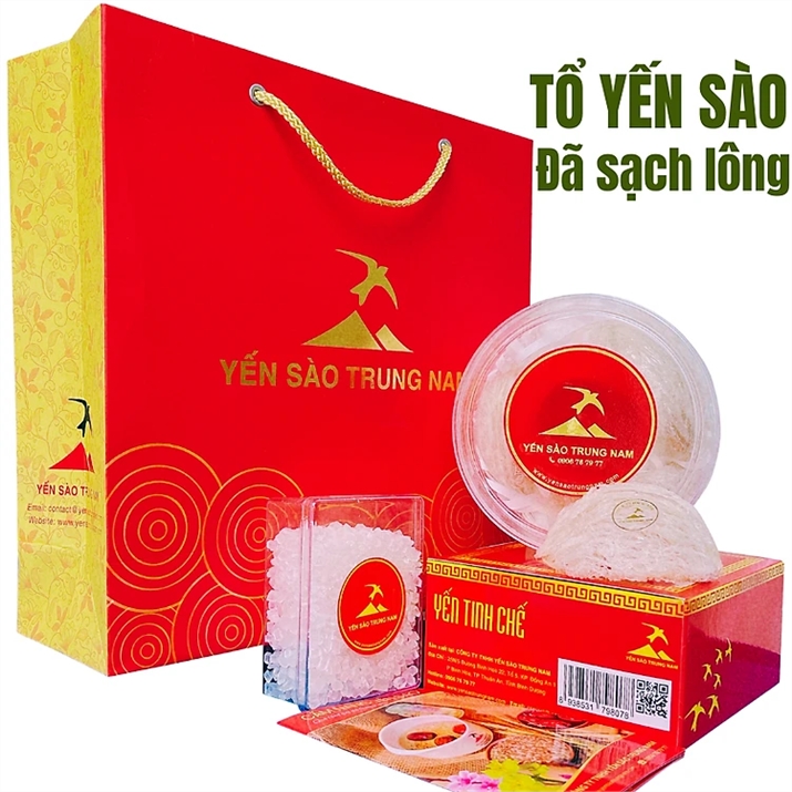 Đặc Sản Yến Sào - Tổ Yến Sào Tinh Chế (3 Tổ/24g/Hộp) (Tổ Yến làm sạch/Tổ Yến Sạch chế biến từ Tổ Yến Thô /Tổ Yến còn lông) 1