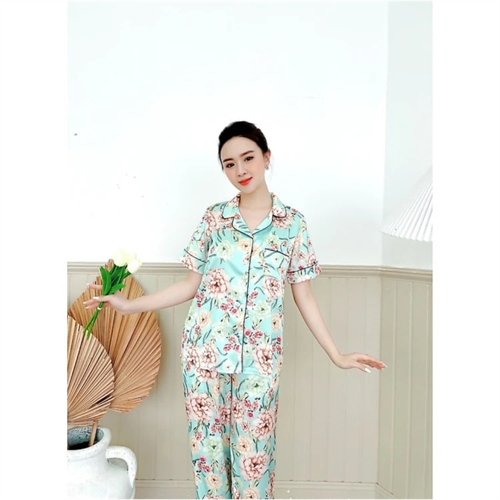 Đồ Bộ Pyjama, Đồ mặc nhà nữ Lụa Pháp cao cấp, mềm mịn, thoáng mát 1