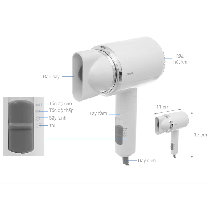 Máy sấy tóc 1100W AVA RCY-7022 3